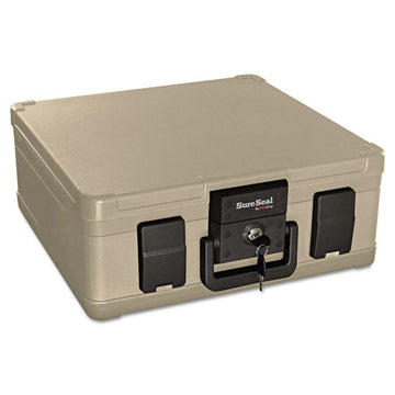 SureSeal By FireKing® Fire And Waterproof Chest, 0.27 Cu Ft, 15.9w X 12.4d X 6.5h, Taupe freeshipping - TVN Wholesale